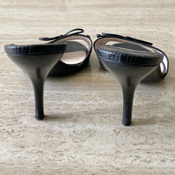 Vintage Chanel CC Bow Sandal Mule Heels - Picture 7 of 8